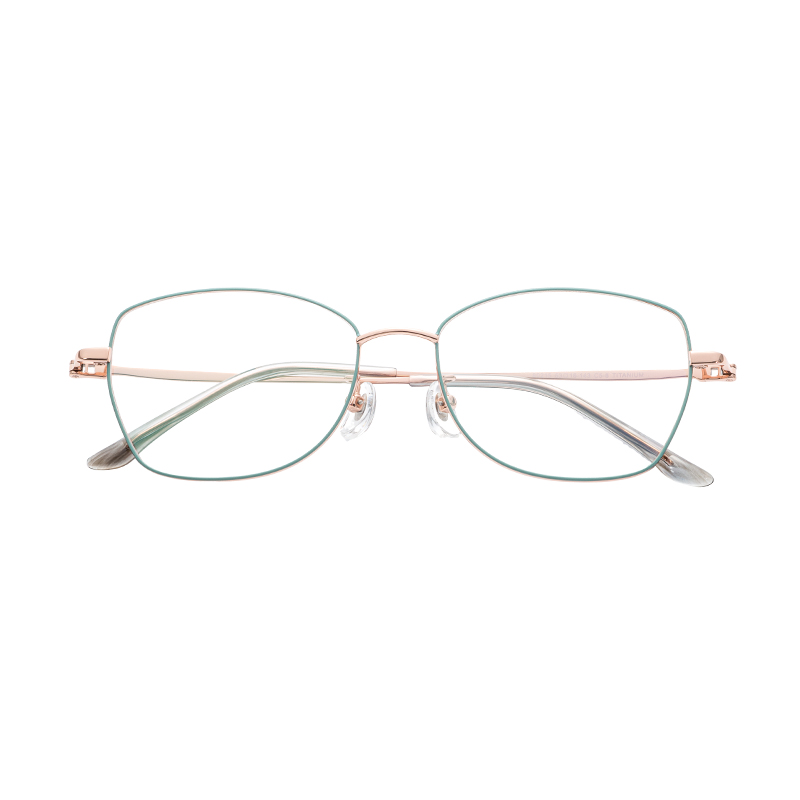 Lightweight & Durable Flexible Metal Alloy Design for Men/Women luxurious Semi-Titanium Eyeglass Frames