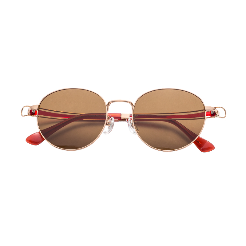 Premium UV400 Polarized Sunglasses Gold Semi Titanium Frame Lens Customizable OEM ODM Outdoor Eyewear Sunshades Tac Lenses