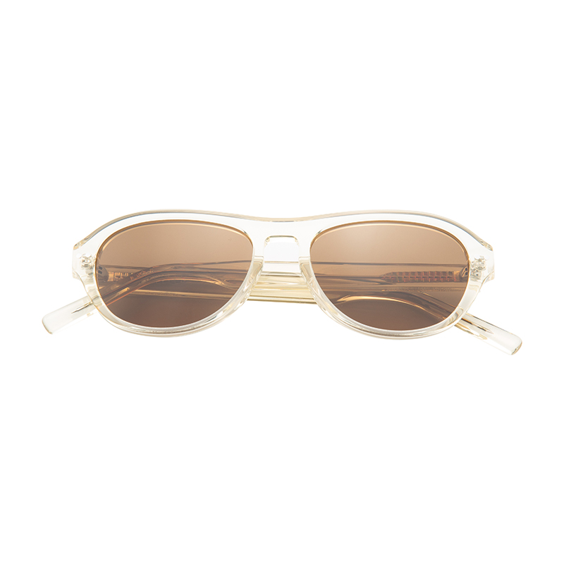 Round Light-Colored Clear Glasses Customizing Recycled Thick Acetate Frame Sunglasses For Men and Women