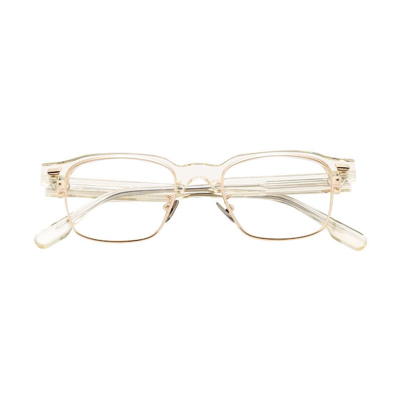 New Men's Metal Durable Acetate Eyeglasses Metal Half Frame Optical Frames Custom Logo