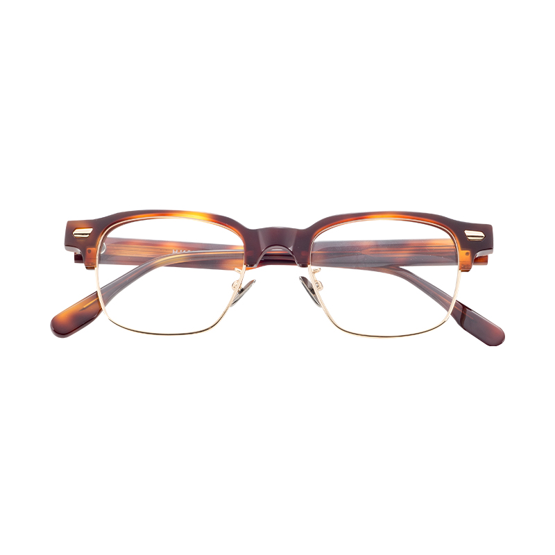 Fashionable Retro Square Metal Acetate Sunglasses For Men's Metal Half Frame Sunglasses