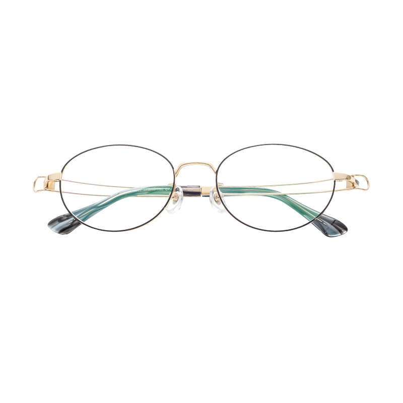 Wholesale Adjustable round Spectacle Glasses Frames Semi-Titanium Optical Material Nose Pads Comfortable Eyeglass Reading Frames