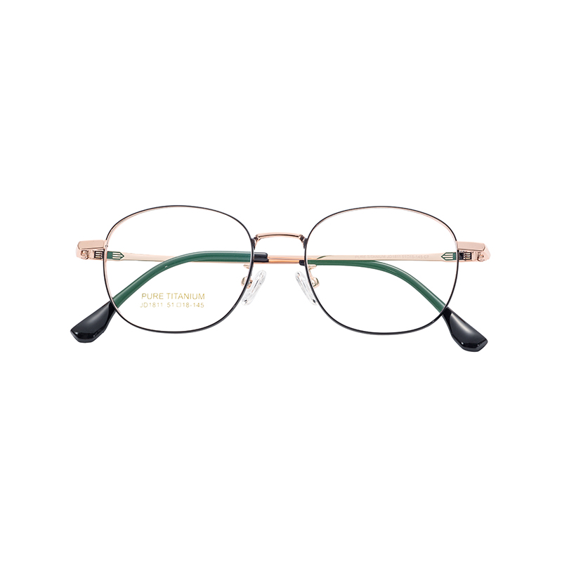 Luxury Titanium Eyeglasses Ultra Thin Metal Frame Blue Light Blocking Technology Semi-Titanium Glasses Frames Eye Glass
