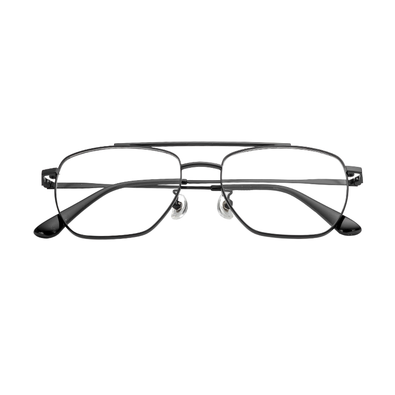 HJ16463-Metal Wholesale Stylish High Quality eye glass Frames Double Beam Design eyewear Metal Square Eyeglass frames Lightweight and Durable