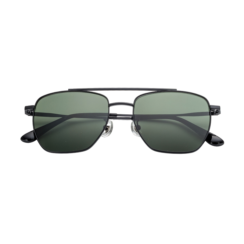 HJ16463-Metal Factory Wholesaler New Sunglasses Double Beam Design Anti-blue light Metal Sun Glasses for Men and Women Driving Travel