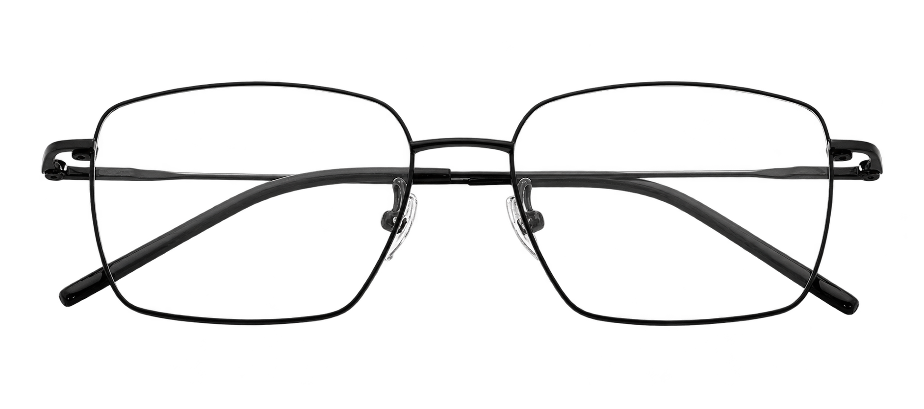 HJ22114-Titanium Stylish Ultra Light square Half Titanium Eyeglass Frame Custom Logo Printing Service Semi Titanium glasses Frames