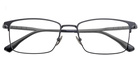 HJ18824-Titanium Men Fashion Semi-Titanium Eyeglass Frames Retro Square Design Ultra-Light and Comfortable for Daily Elegance