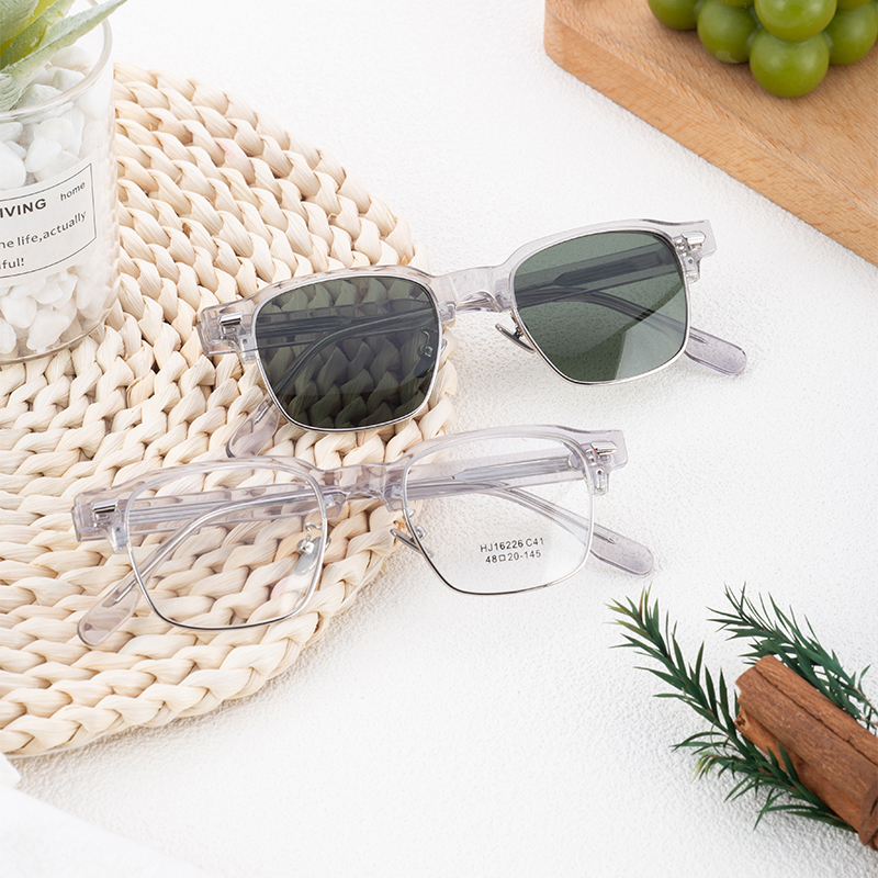 High Quality Unique Man Acetate Metal Optical Frame Retro Small Square Metal Glasses Acetate Eyewear Eyeglasses