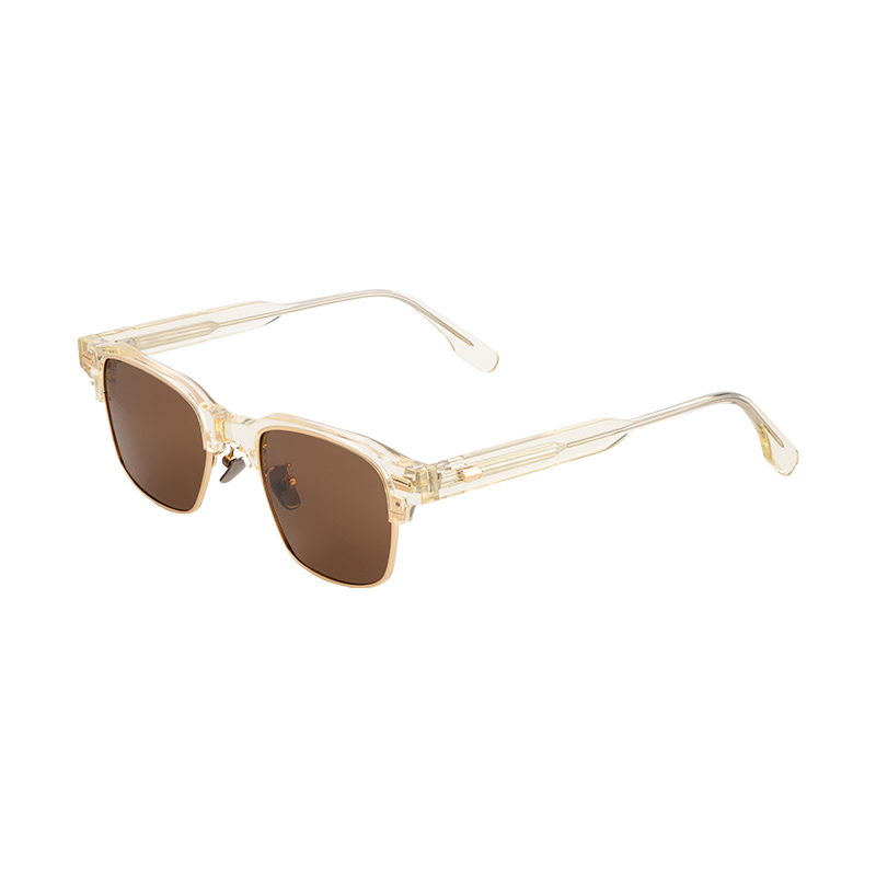 New Fashion Unique Man Small Square Metal Acetate Sunglasses Eyewear Custom Oem Metal Acetate Sunglasses For Men Women