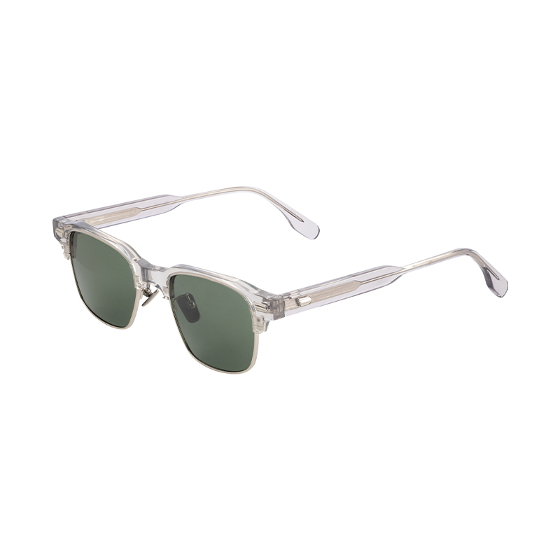 New Fashion Unique Man Small Square Metal Acetate Sunglasses Eyewear Custom Oem Metal Acetate Sunglasses For Men Women