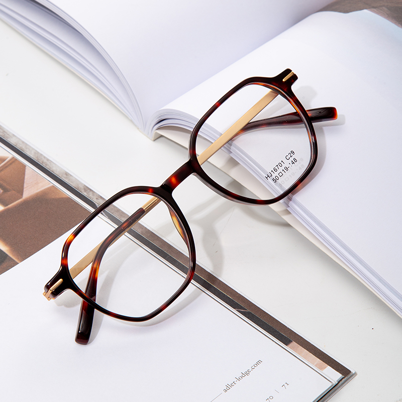 Custom Comfortable Durable Unisex Eyeglasses Frames Acetate Spectacle Frame Multi-Color Half Titanium Frame