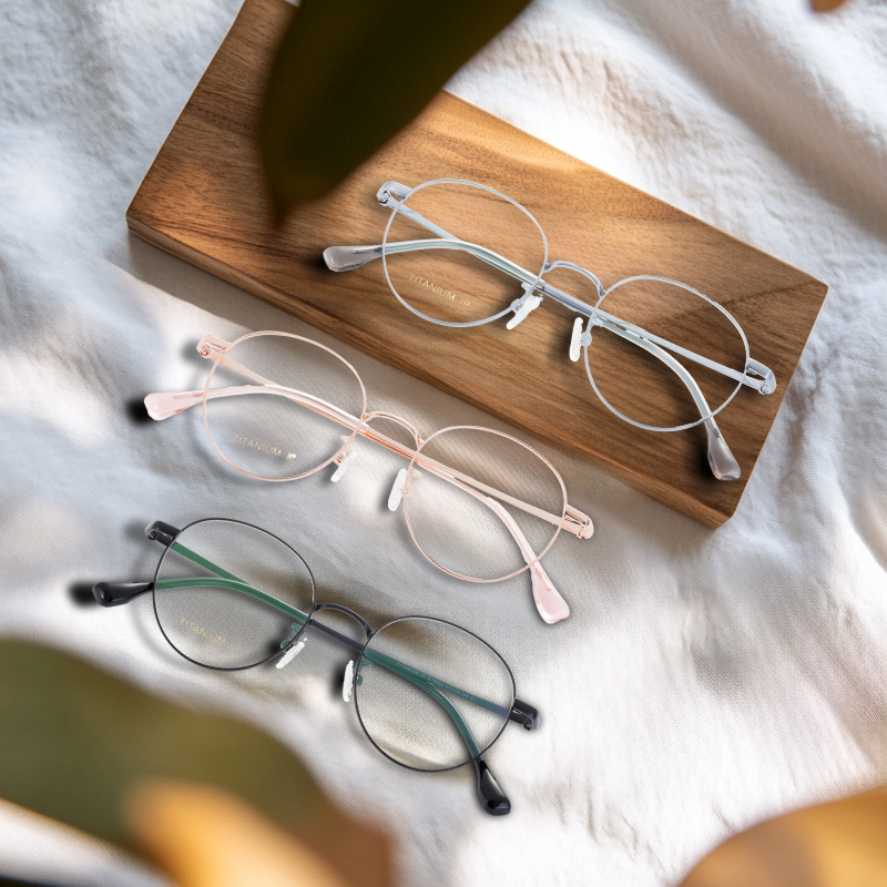 Half Titanium Round Reading Glasses Blue Light Blocking Eyeglasses Readers Frameless Eyewear For Men Women
