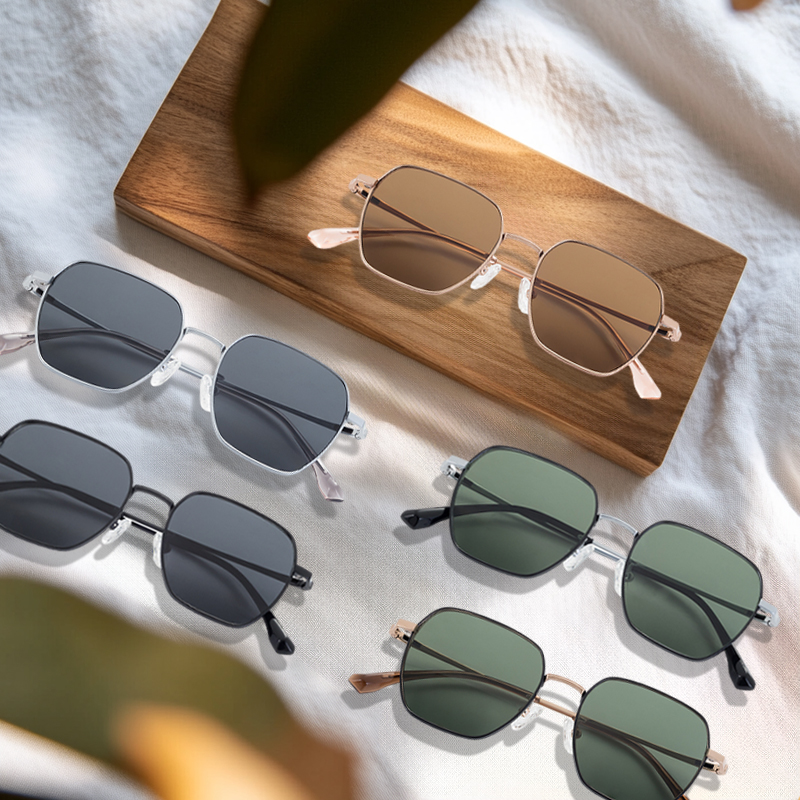 T21106-series Photochromic Custom UV400 Aviation Style Sunglasses Ultralight Titanium New For Men Adult Unisex