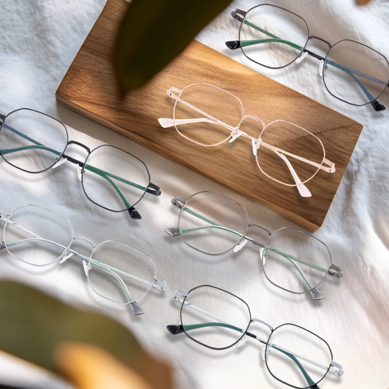 T21128 Custom Logo Retro Half Titanium Glasses Male Female Eyeglasses Optical Frame New Arrival Fashion Luxury Glasses