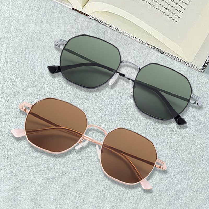 Manufacturer Wholesale Customized Lens Half Titanium Frame Sunglasses Trendy Oval Top Classic Sunnies