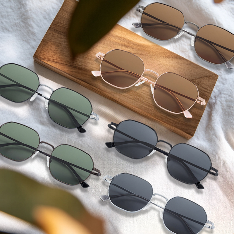 Manufacturer Wholesale Customized Lens Half Titanium Frame Sunglasses Trendy Oval Top Classic Sunnies