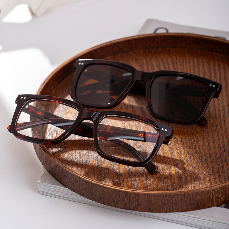 Ready Stock Visor Square Sunglasses Optical Frame Eyeglasses Frame Men Women Fashionable Square Acetate Fiber Sunglasses
