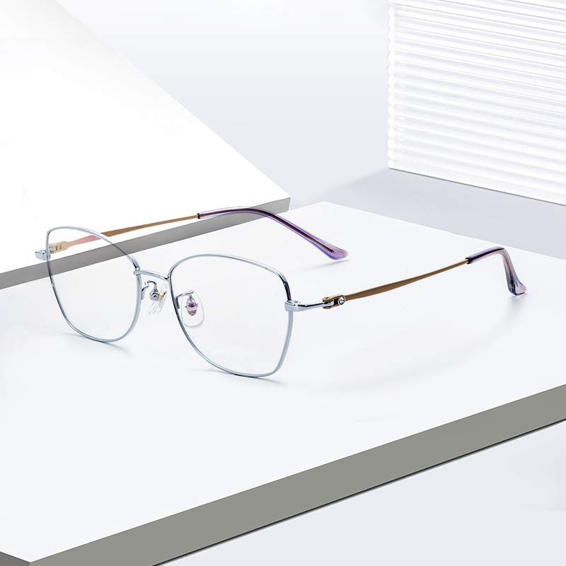 Lightweight & Durable Flexible Metal Alloy Design for Men/Women luxurious Semi-Titanium Eyeglass Frames