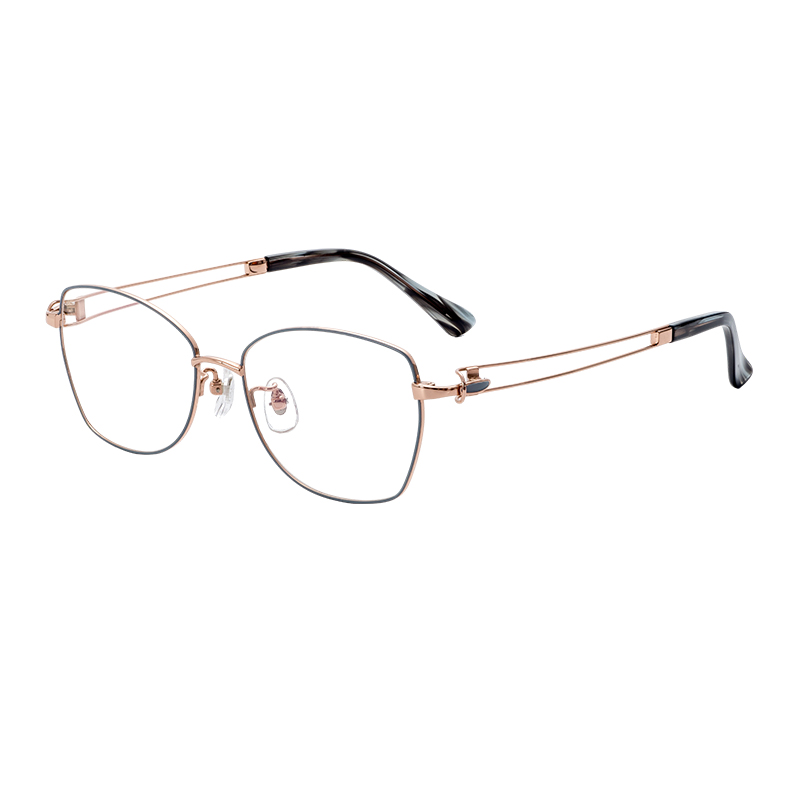 intage Solid Pattern Semi-Titanium Optical Spectacle Frames Anti-Glare Driving Glasses with OEM ODM Service