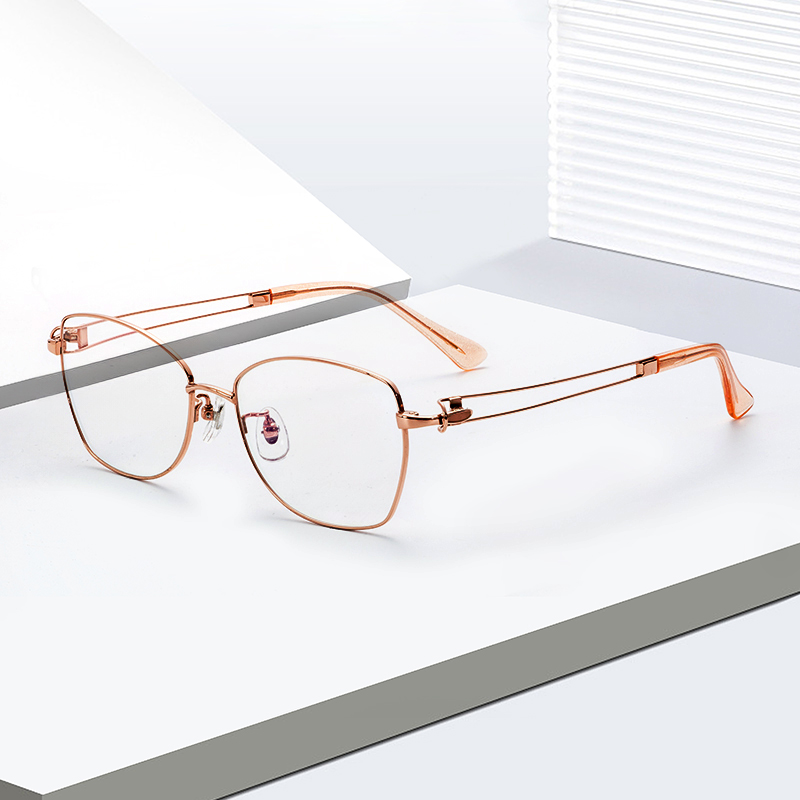 intage Solid Pattern Semi-Titanium Optical Spectacle Frames Anti-Glare Driving Glasses with OEM ODM Service