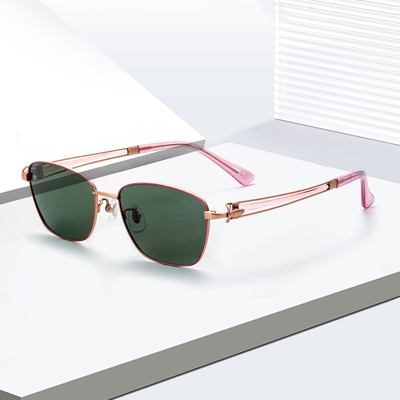 Semi Titanium Round Polarized Sunglasses UV400 Protection OEM ODM Custom Sun Shades Eyewear Frame for Men and Women