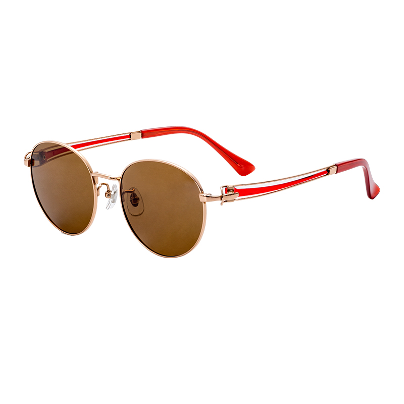 Premium UV400 Polarized Sunglasses Gold Semi Titanium Frame Lens Customizable OEM ODM Outdoor Eyewear Sunshades Tac Lenses