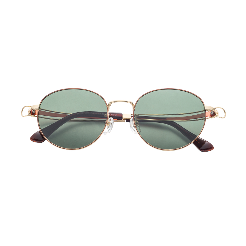 Premium UV400 Polarized Sunglasses Gold Semi Titanium Frame Lens Customizable OEM ODM Outdoor Eyewear Sunshades Tac Lenses