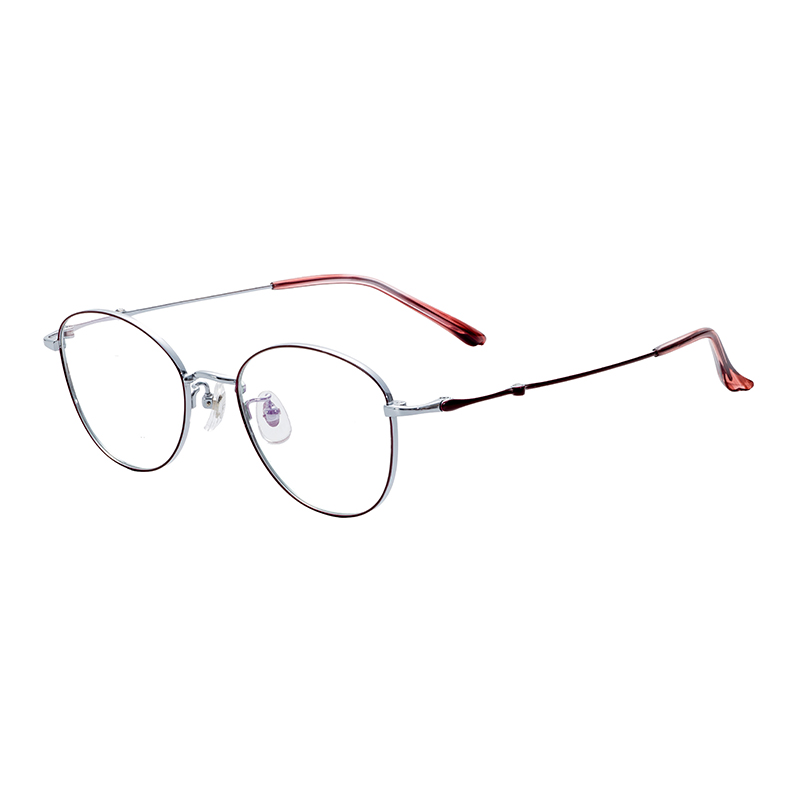 vHot Sale Personalized Decorative Modern Style Lightweight Unisex Semi-Titanium Glasses Frames Eyeglasses