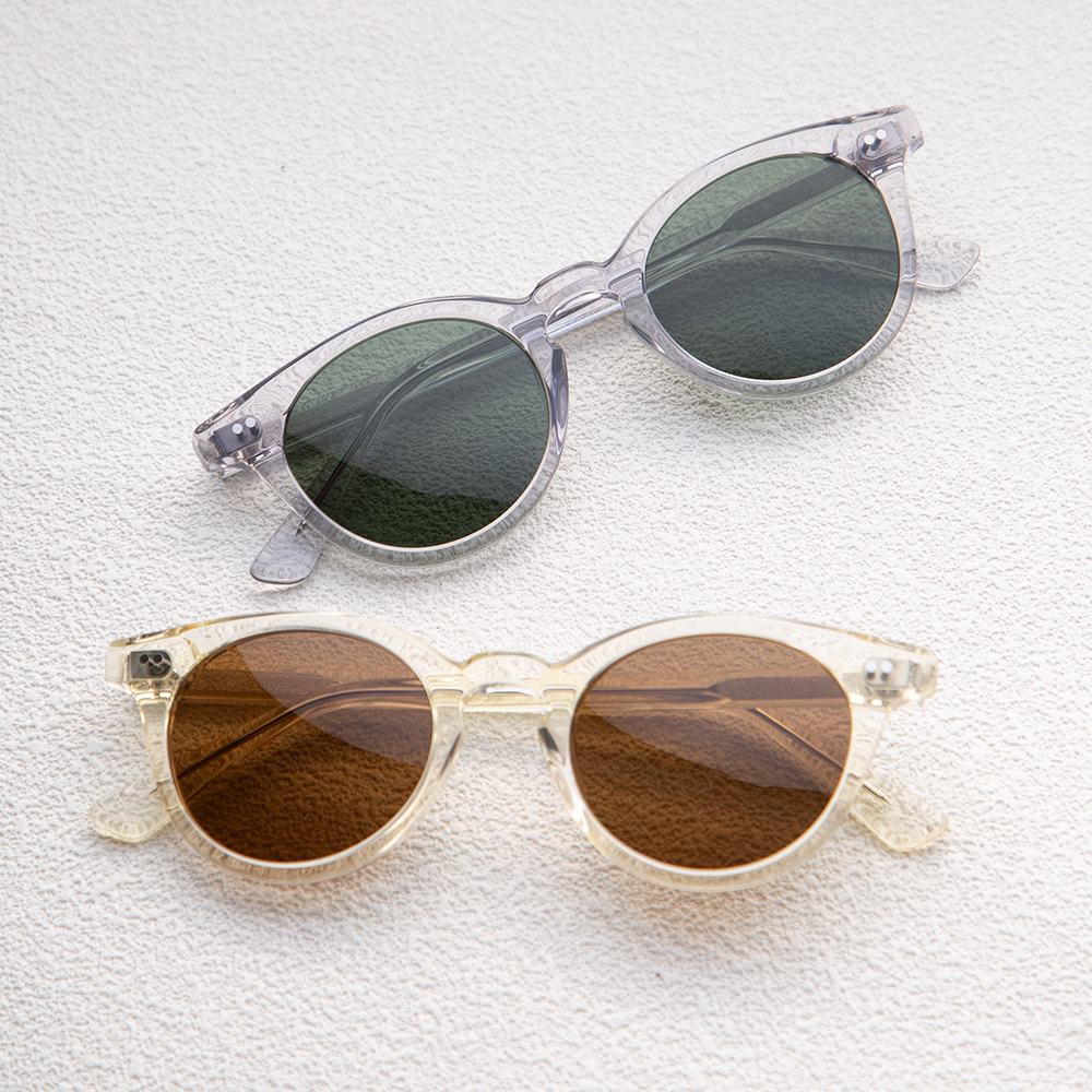 Cheap Custom Fashionable Uv Sunglasses Cute Sunglasses For Women Transparent Crystal Acetate Fiber Sunglasses