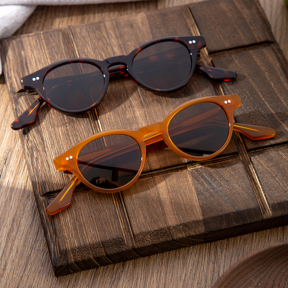 Retro Plastic Round Frames Blocker Optical Sunglasses Acetate Transparent Eyeglasses Sunglasses