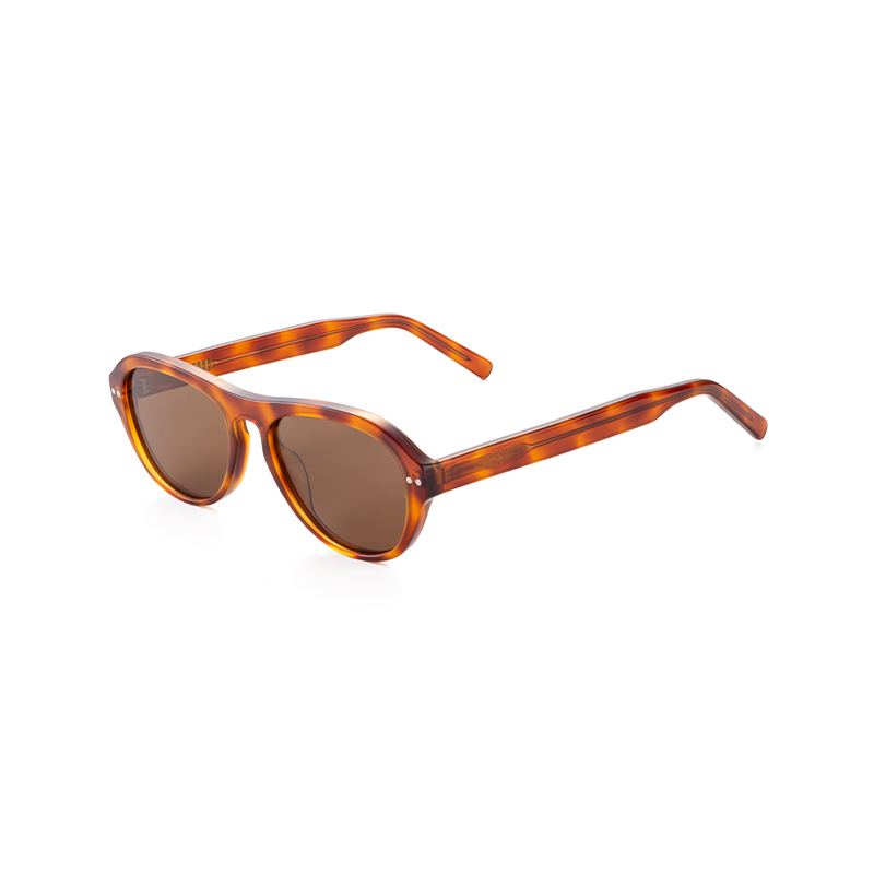 Round Light-Colored Clear Glasses Customizing Recycled Thick Acetate Frame Sunglasses For Men and Women