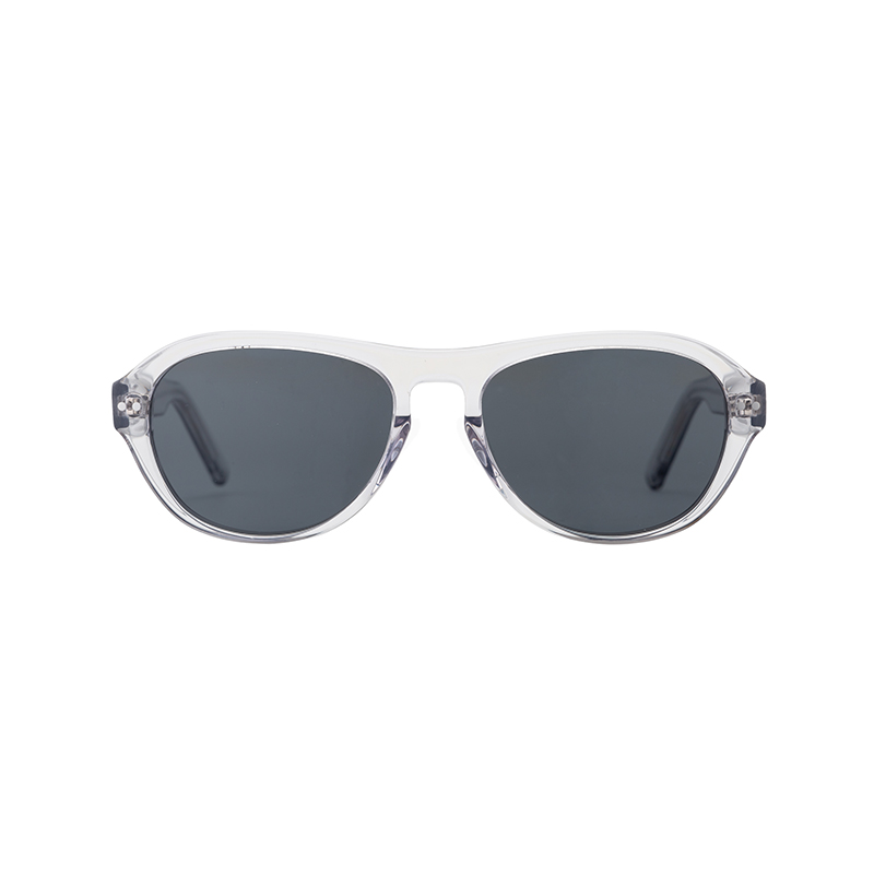 Round Light-Colored Clear Glasses Customizing Recycled Thick Acetate Frame Sunglasses For Men and Women