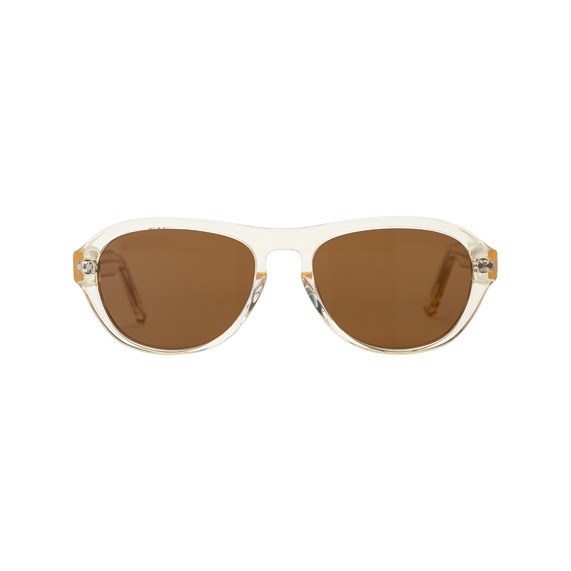 Round Light-Colored Clear Glasses Customizing Recycled Thick Acetate Frame Sunglasses For Men and Women