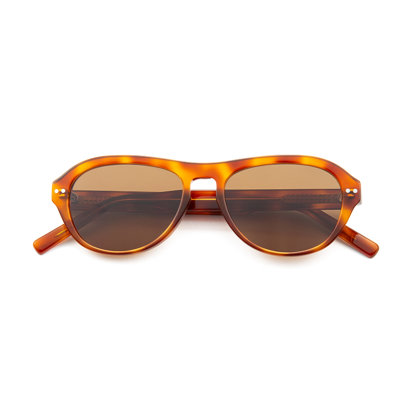 Round Light-Colored Clear Glasses Customizing Recycled Thick Acetate Frame Sunglasses For Men and Women