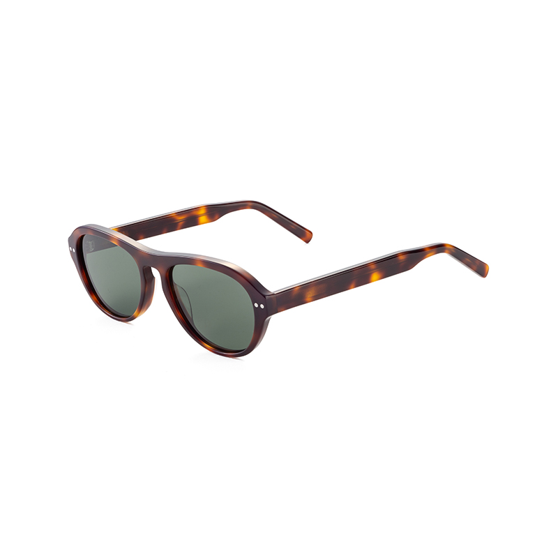 Round Light-Colored Clear Glasses Customizing Recycled Thick Acetate Frame Sunglasses For Men and Women