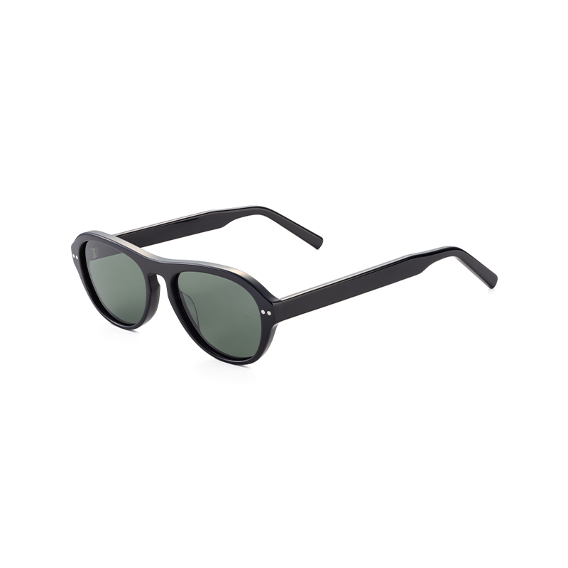 Round Light-Colored Clear Glasses Customizing Recycled Thick Acetate Frame Sunglasses For Men and Women