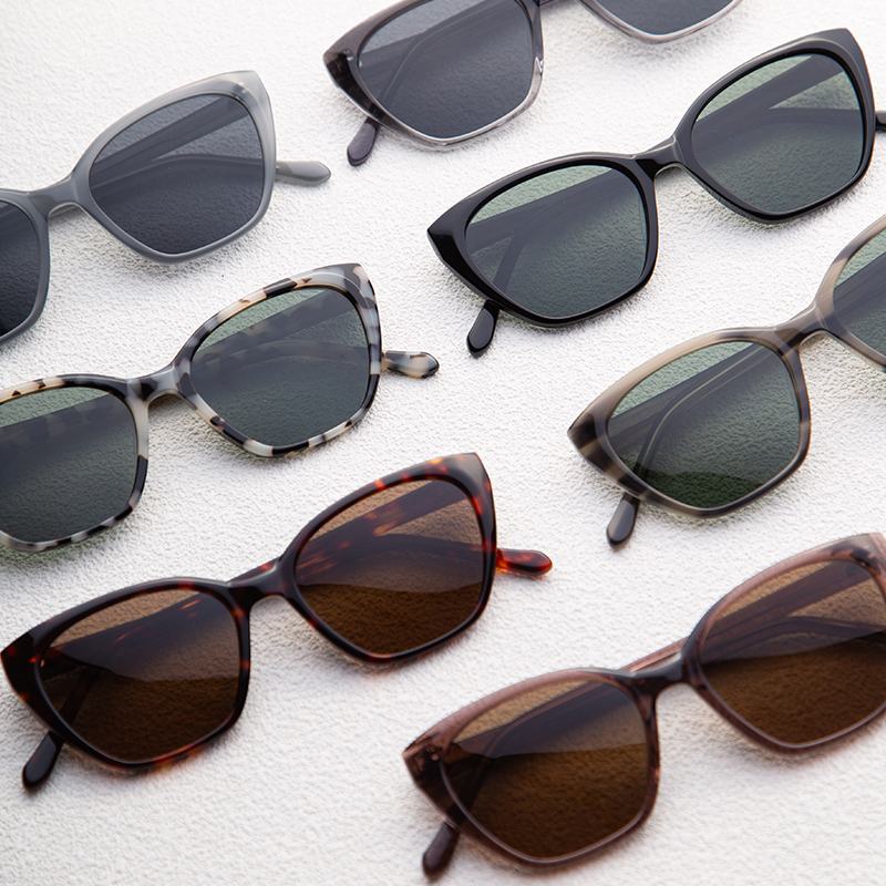 New Arrival Fashion Design Unisex Uv400 Square Bevel Light Acetate Polarized Shades Sunglasses