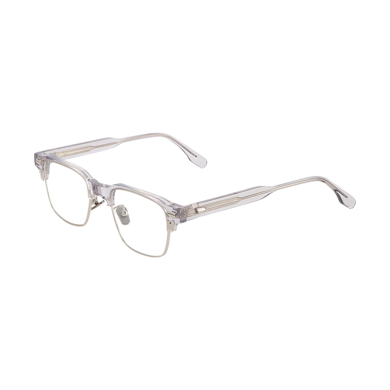 New Men\'s Metal Durable Acetate Eyeglasses Metal Half Frame Optical Frames Custom Logo