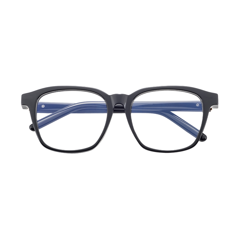 Professional Wholesale High Standard Luxury Eyeglasses Frames Customizable Logo Square Acetate Metal Glasses