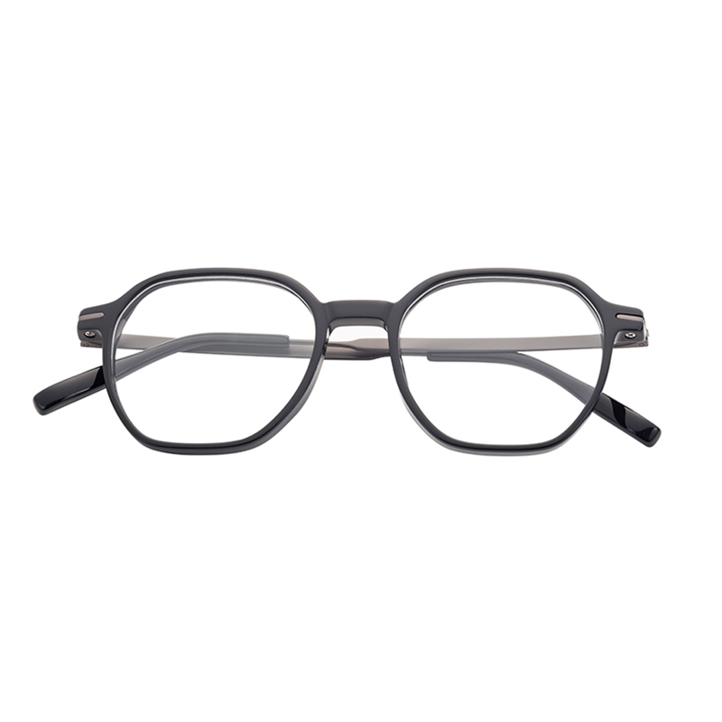 Luxury Fashion Exquisite Half Titanium Frame Spectacle Frames High-End Design Handmade Men\'s Square Frame Glasses