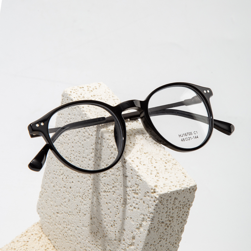 Hot Selling Round Frame Fashion Classical Retro Anti-Blue Light Women Men Half Titanium Optical Glasses