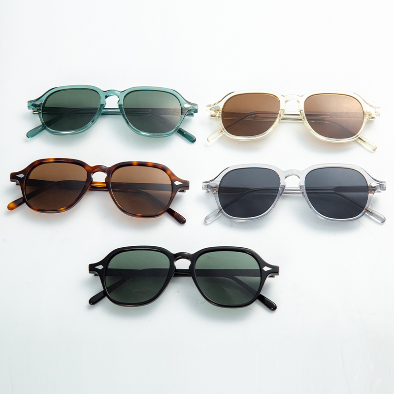 New Fashionable Retro Uv400 Sunglasses For Men And Women Small Rectangle Retro Sunglasses Acetate Custom Logo
