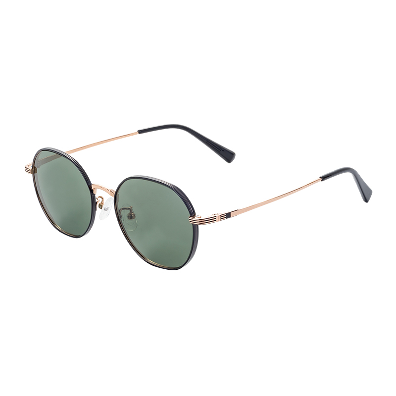 2025 Latest European And American Retro Style Round Ultra Light Frame Fashion Customized Titanium Sunglasses