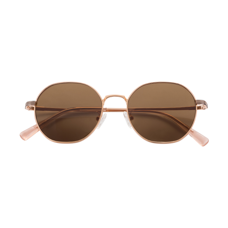 2025 Latest European And American Retro Style Round Ultra Light Frame Fashion Customized Titanium Sunglasses