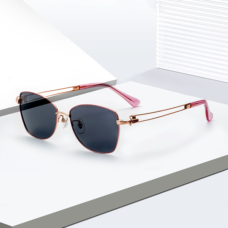 Wholesale round Shape Sun Glasses UV400 Polarized Lens Semi-Titanium Spring Hinge Gold Frame OEM ODM Service Driving Eyewear