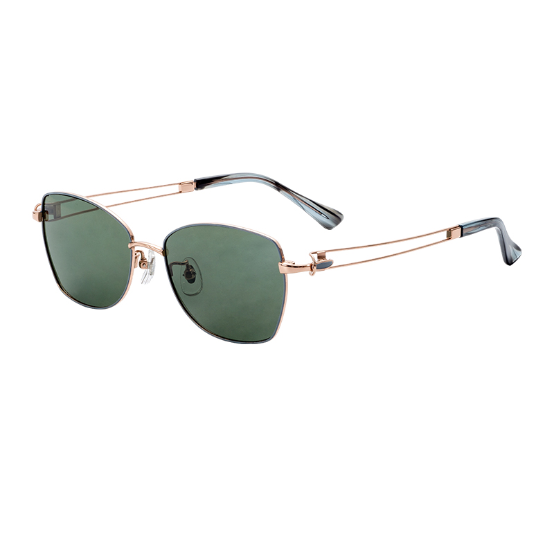 Wholesale round Shape Sun Glasses UV400 Polarized Lens Semi-Titanium Spring Hinge Gold Frame OEM ODM Service Driving Eyewear
