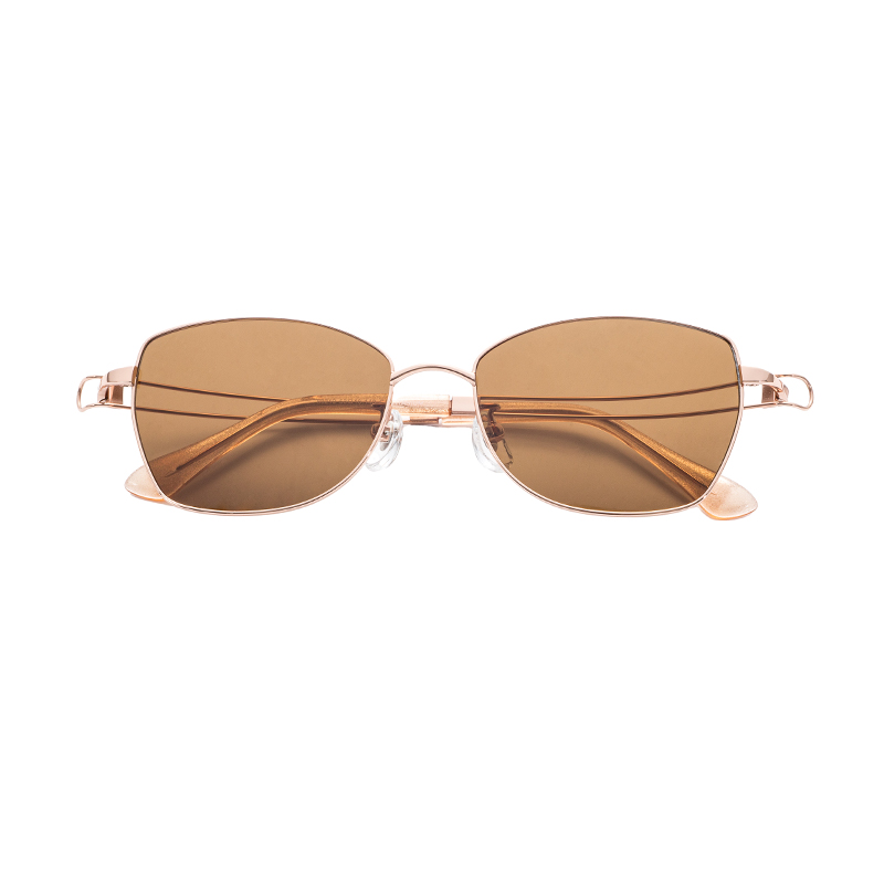 Wholesale round Shape Sun Glasses UV400 Polarized Lens Semi-Titanium Spring Hinge Gold Frame OEM ODM Service Driving Eyewear