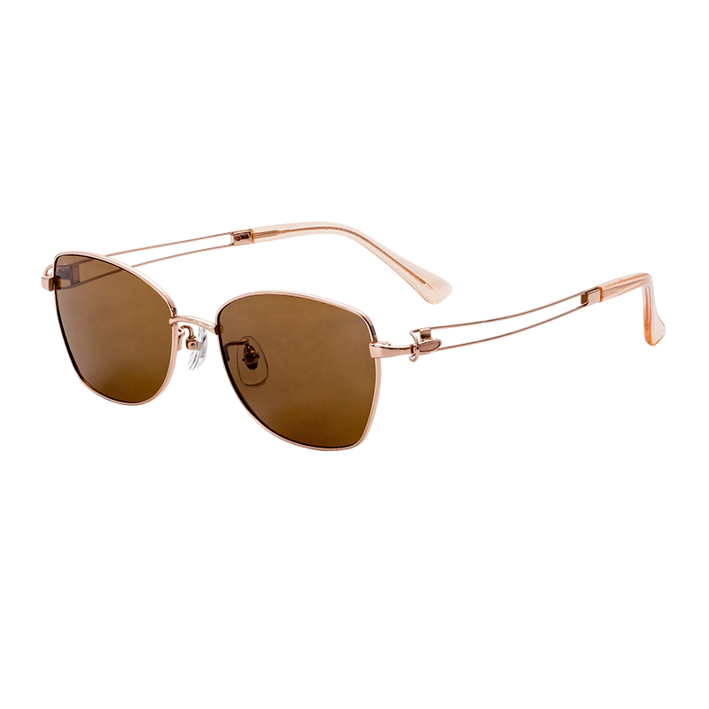 Wholesale round Shape Sun Glasses UV400 Polarized Lens Semi-Titanium Spring Hinge Gold Frame OEM ODM Service Driving Eyewear