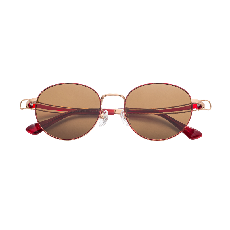 Premium UV400 Polarized Sunglasses Gold Semi Titanium Frame Lens Customizable OEM ODM Outdoor Eyewear Sunshades Tac Lenses