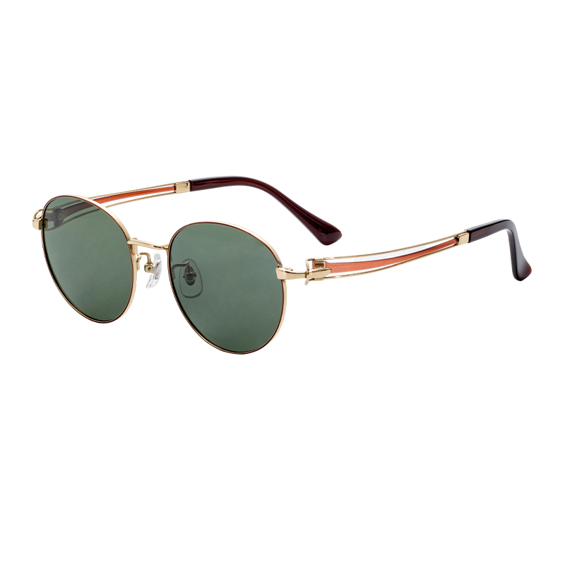 Premium UV400 Polarized Sunglasses Gold Semi Titanium Frame Lens Customizable OEM ODM Outdoor Eyewear Sunshades Tac Lenses